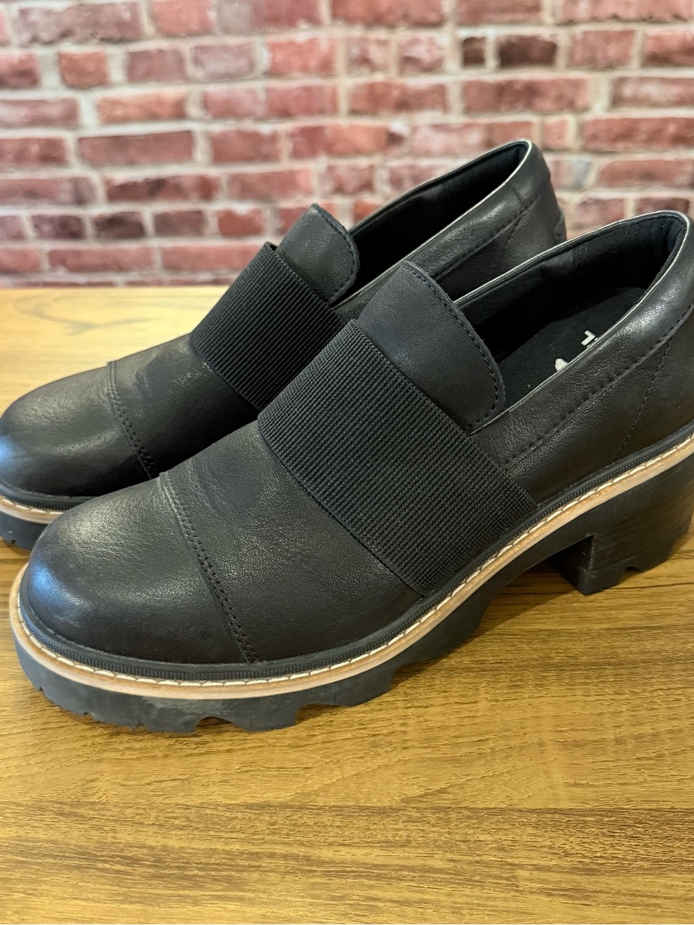 Sorel Black Chunky Elastic Slip-On Clog